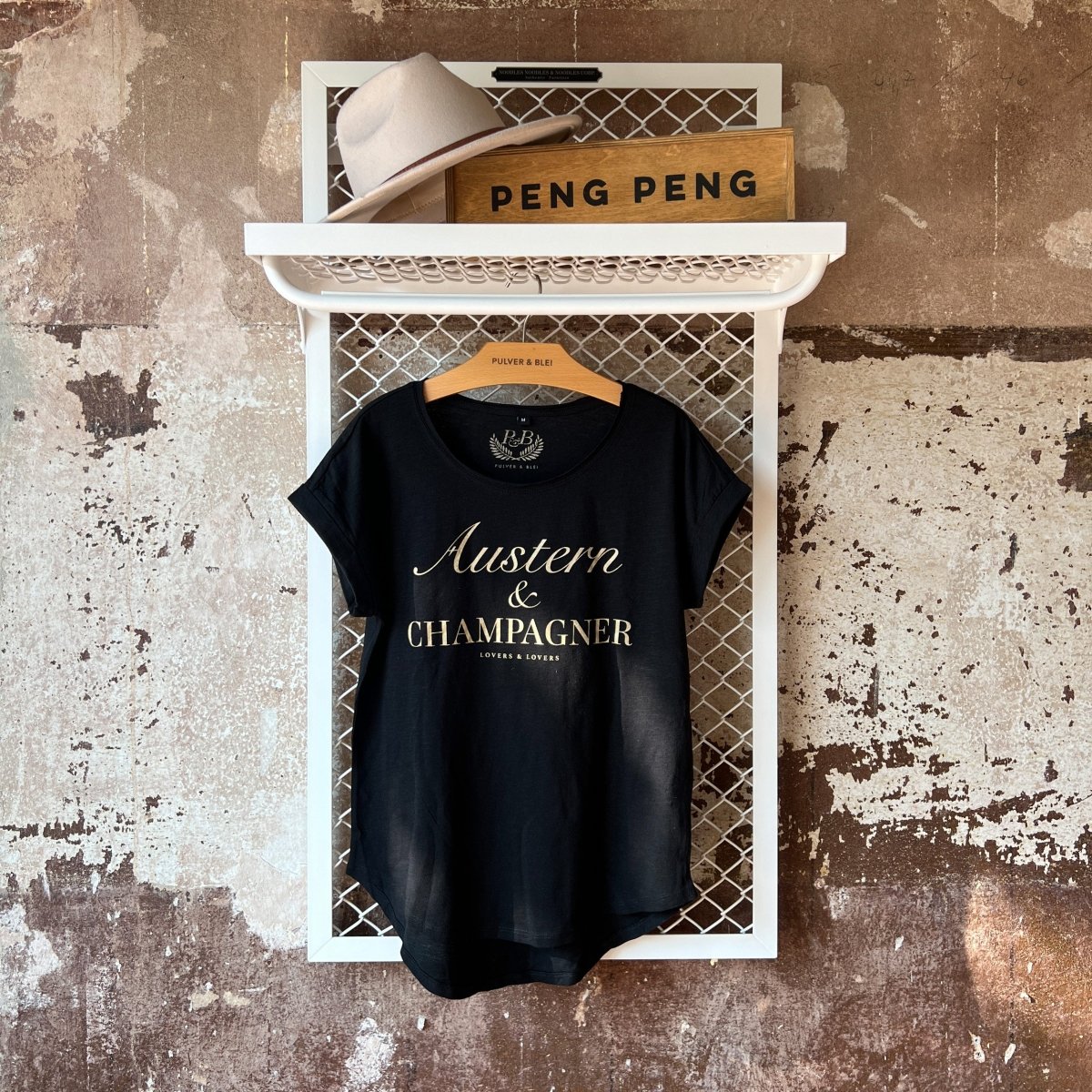 Austern & Champagner - Fashionshirt Schwarz
