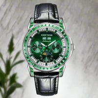 Automatic moonphase  watch by reef tiger diamonds bezel blue dial