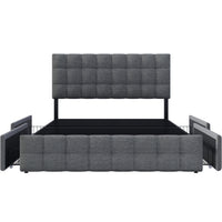 Polsterbett aus Leinen 160x200 – Eleganz trifft auf praktischen Stauraum