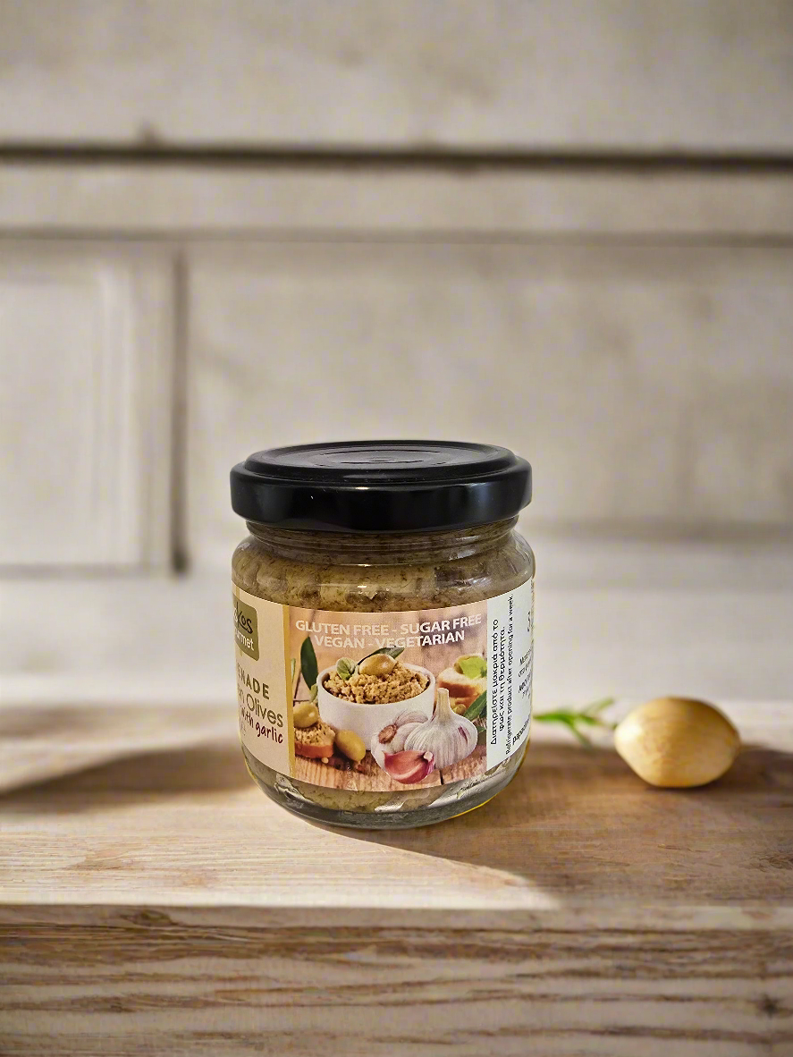 Oliventapenade / Olivenpaste aus grünen Oliven mit Knoblauch 80g