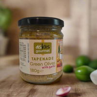 Oliventapenade / Olivenpaste aus grünen Oliven mit Knoblauch 180g