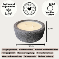 Beton-Kerzen Set "Natural Duo" (Schwarz & Grau) – Mit Deckeln
