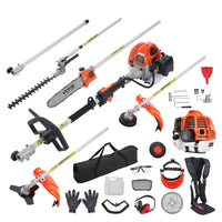 52CC 6-in-1 Multifunktions-Heckenschere Benzin - Motorsense Freischneider Hochentaster Set