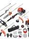 52CC 6-in-1 Multifunktions-Heckenschere Benzin - Motorsense Freischneider Hochentaster Set