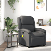 Massage Chair Recliner Genuine Leather Massage Chair Recliner Dark Brown