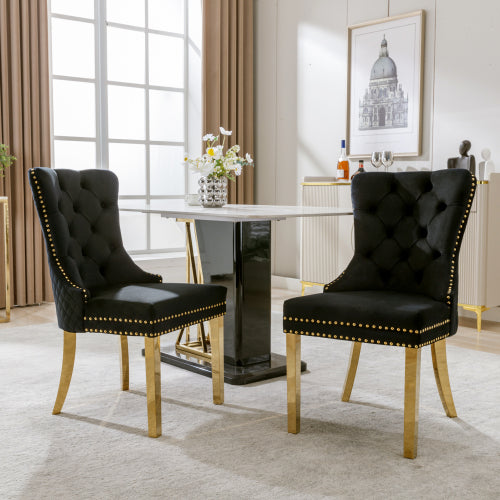 Velvet Metal Leg Dining Chair