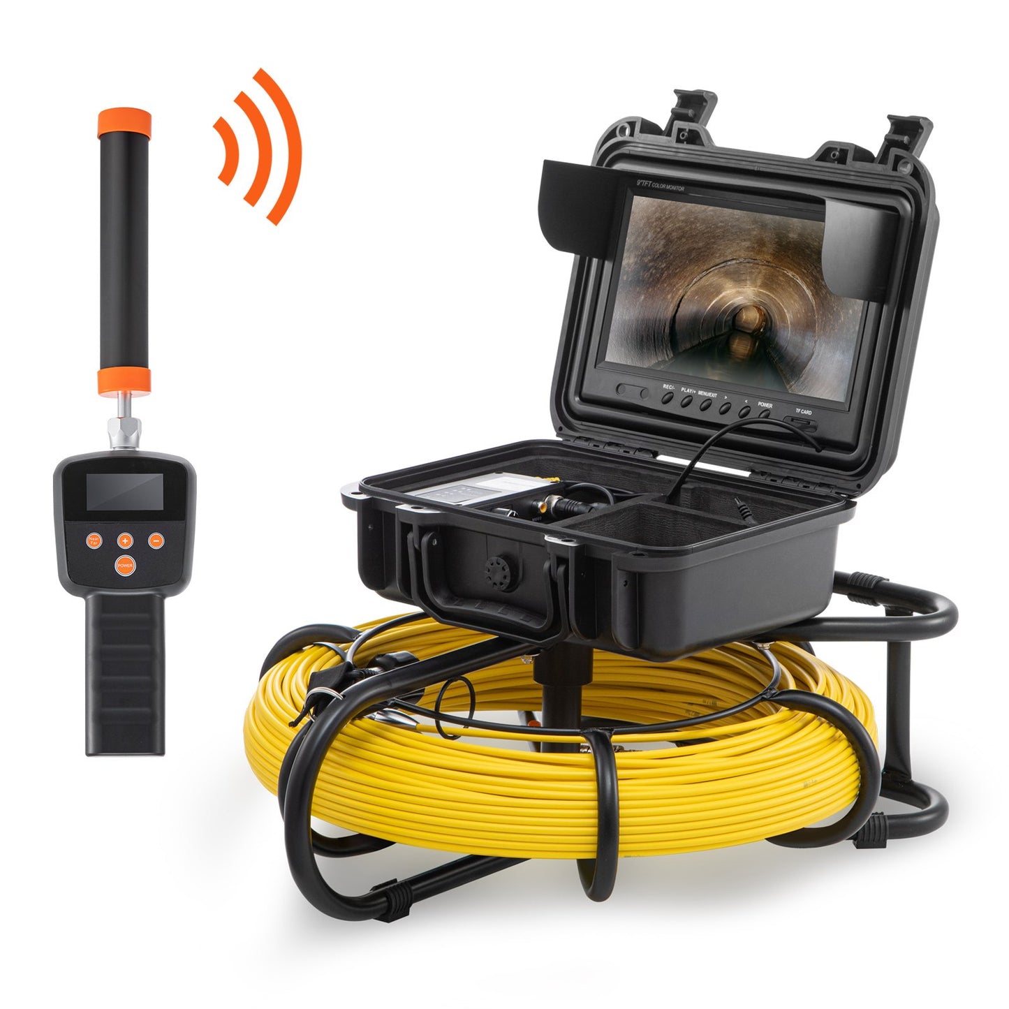 Sewer Camera Pipe Inspection Camera  512hz Sonde 9in 720p Screen 300 Ft