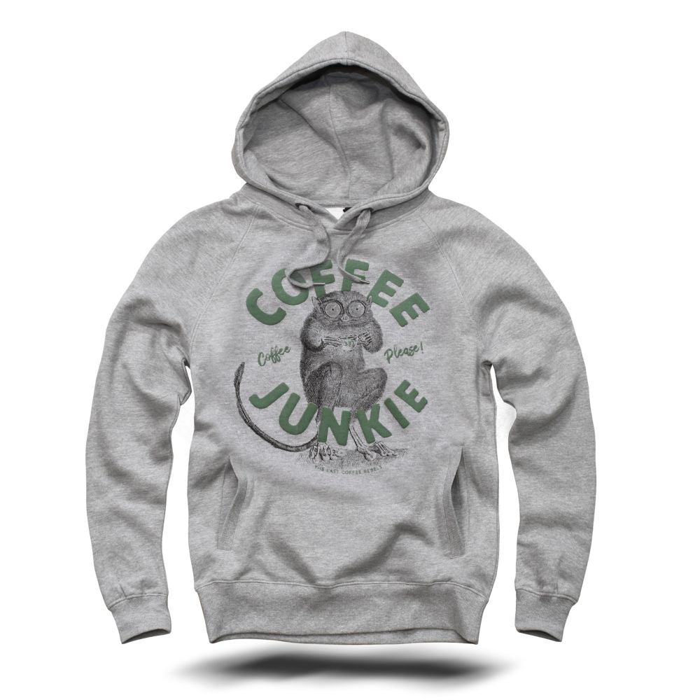 Coffee Junkie Hoodie grau