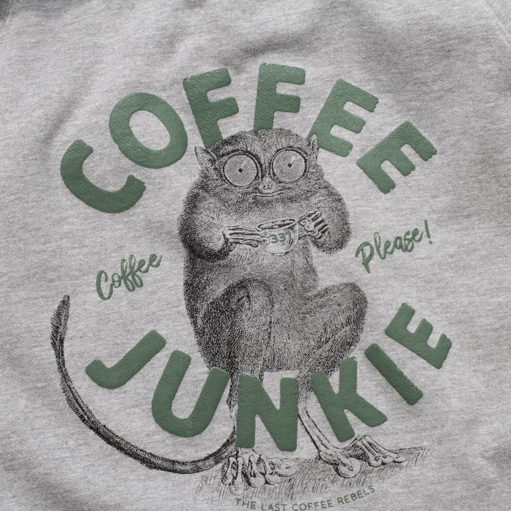 Coffee Junkie Hoodie grau