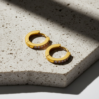 Creolen mit eingefassten Kristallen Gold