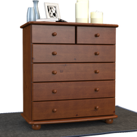 Anika Kommode Sideboard | Anrichte | 6-Schubladen | 100% Bio Kiefer Massivholz
