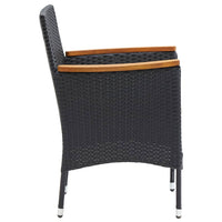 Garden Dining Chairs, Set of 4, Poly Rattan