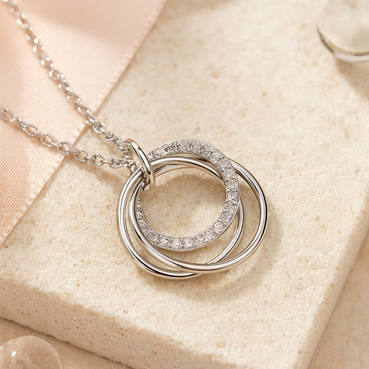 Kette mit Anhänger aus 925er Sterling-Silber, Kreise