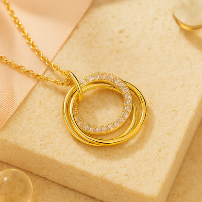 Kette mit Anhänger aus 925er Sterling-Silber, Kreise