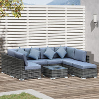 8-teiliges Rattan Lounge-Set mit Ecksofa – Luxuriöse Gartenmöbel für höchsten Komfort