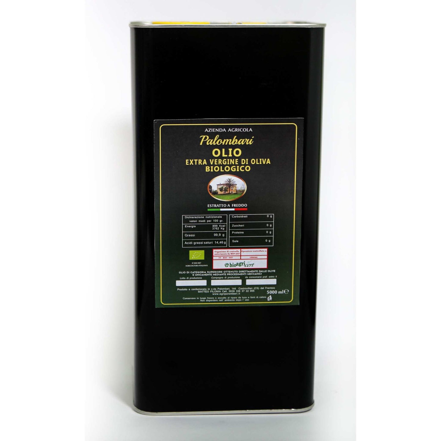 Bio Olivenöl Extra Vergine di Palombari im Kanister
