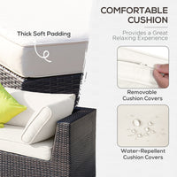 Outsunny Polyrattan Lounge Set 8-teilig - Ecksofa mit Tisch und Kissen für Garten & Terrasse