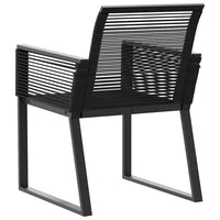 Garden Chairs, Set of 4, Black Poly Rattan