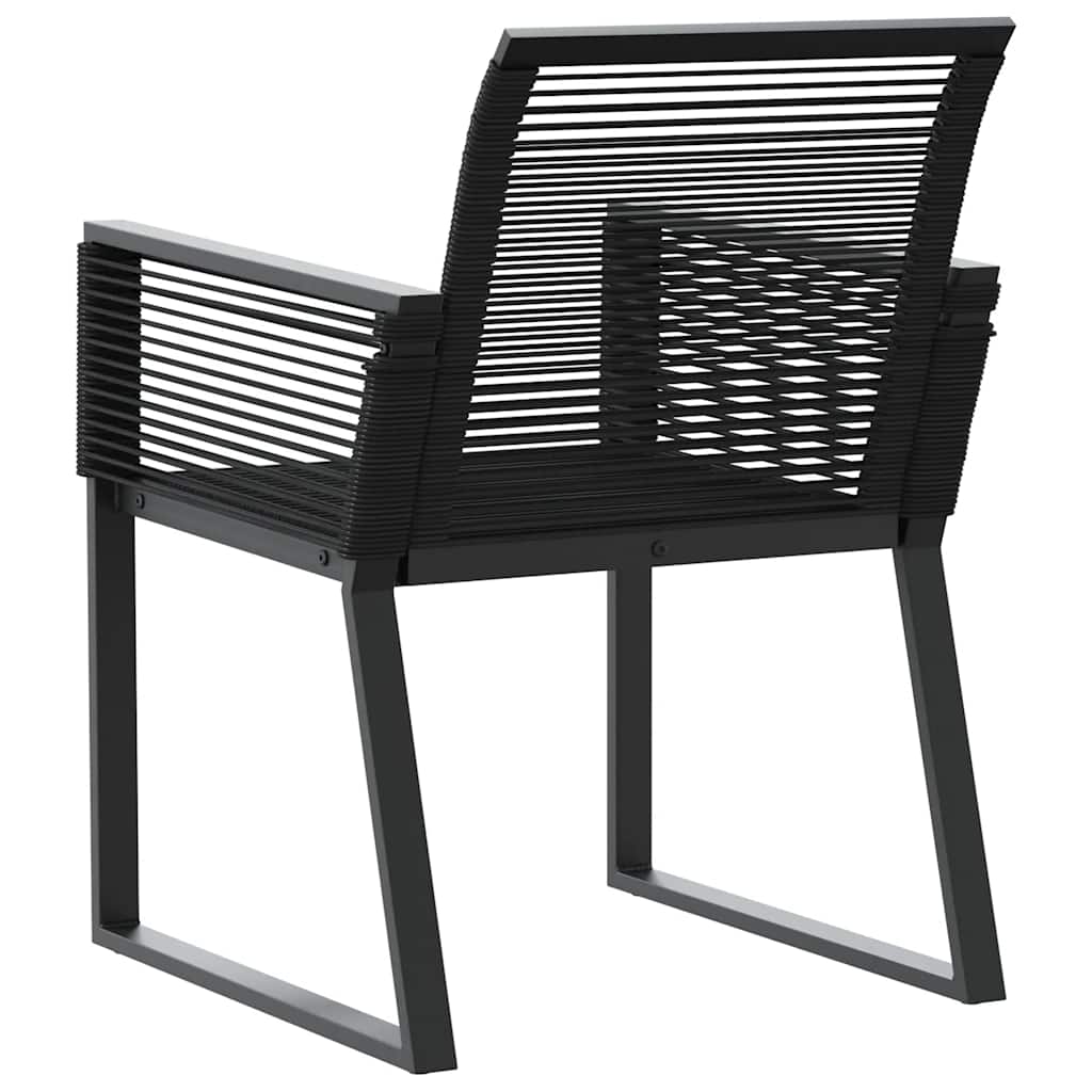 Garden Chairs, Set of 4, Black Poly Rattan