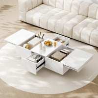Couchtisch Hochglanz mit Push-Pull Stauraum