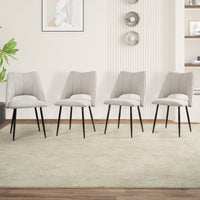 Esszimmerstühle 4er-Set Beige – Modern mit Metallbeinen