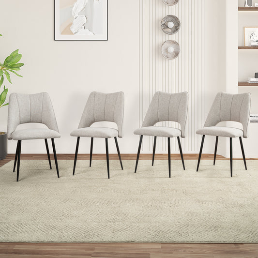 Esszimmerstühle 4er-Set Beige – Modern mit Metallbeinen
