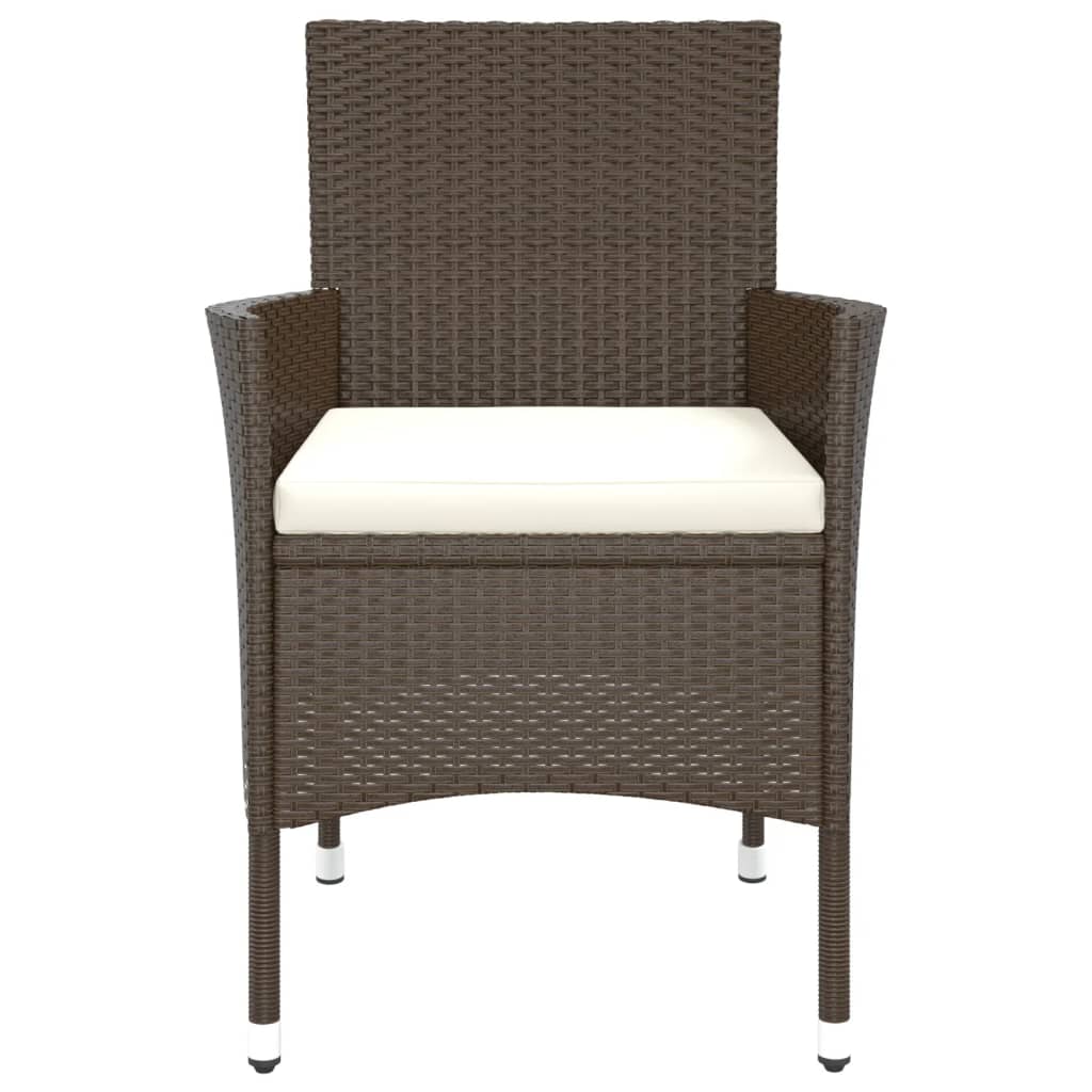 Gartenstühle 4er-Set mit Kissen – Poly-Rattan Schwarz