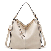 Hobos Zipper Bucket Bags With Adjustable Shoulder-strap Handbags Temperament High Capacity Messenger Shoulder Bag For Women
