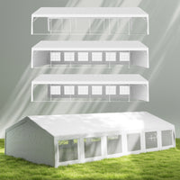 20' X 40' Large Wedding Tent With Removable Protective Sidewalls For Wedding And BBQ And Versatile Uses White