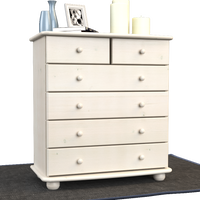 Anika Kommode Sideboard | Anrichte | 6-Schubladen | 100% Bio Kiefer Massivholz