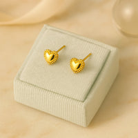 Ohrstecker aus 925er Sterling-Silber, Mini-Herzchen mit filigranem Rand