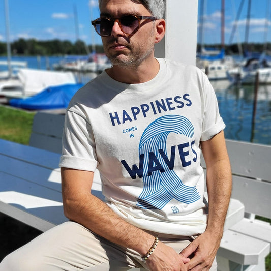 Happiness comes in Waves - Relax Cut Offwhite
