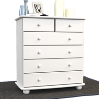 Anika Kommode Sideboard | Anrichte | 6-Schubladen | 100% Bio Kiefer Massivholz