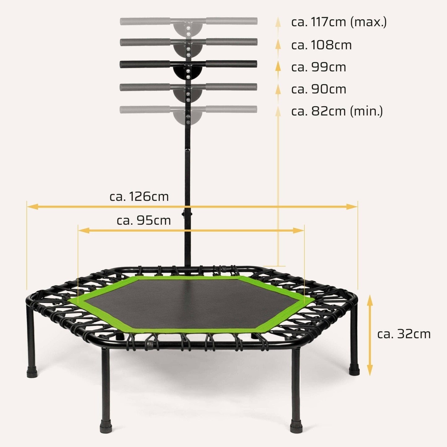 Höhenverstellbares Fitness Trampolin