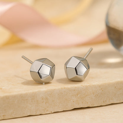 Ohrstecker aus 925er Sterling-Silber, Quadratische Kugeln