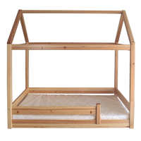 Solis Kinderbett - Hausbett inkl. Bio-Matratze | Massivholz | Naturholz | 100% Bio-Bett