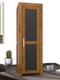 NATURA Leather Kleiderschrank 1-Türig mit Kleiderstange Massivholz