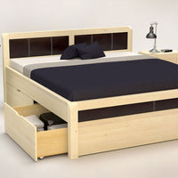 MODENA-VERSO Massivholzbett mit 4 x Bettschubladen