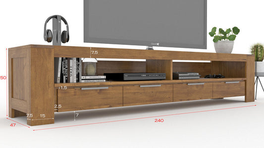 ROBOSTO TV-Sideboard/Longboard Massivholz Kommode