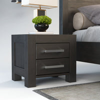 NATURA Massivholz Nachttisch mit 2-Schubladen