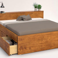 CREATO-VERSO Massivholzbett mit Bettkasten und 4 x Bettschubladen