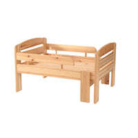 Leo mitwachsendes Babybett 105-150-190cm | Kiefer | Massivholz | Bio-Bett | inkl. Matratze