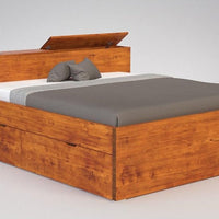 CREATO-VERSO Massivholzbett mit Bettkasten und 4 x Bettschubladen