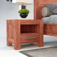 NATURA Massivholz Nachttisch mit 1-Schublade
