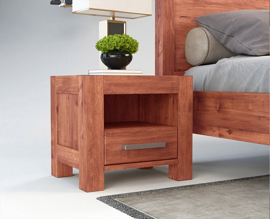 NATURA Massivholz Nachttisch mit 1-Schublade