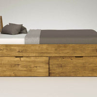 PENDENZA-VERSO Massivholzbett mit 4 x Bettschubladen