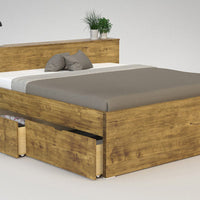 CREATO-VERSO Massivholzbett mit Bettkasten und 4 x Bettschubladen