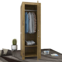 NATURA Kleiderschrank 1-Türig mit Kleiderstange Massivholz