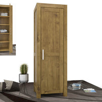 NATURA Kleiderschrank 1-Türig mit Regale Massivholz
