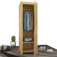 NATURA Kleiderschrank 1-Türig mit Kleiderstange Massivholz